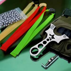 1 THS-OTT Slingshot + 3 Bands + 144 Steel Balls + 2 Extra Nuts + 1 L Key