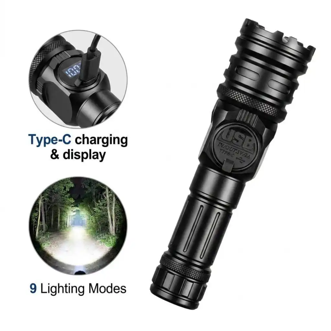Yemao YM-G280 USB Rechargeable LED Flashlight, - Image 2