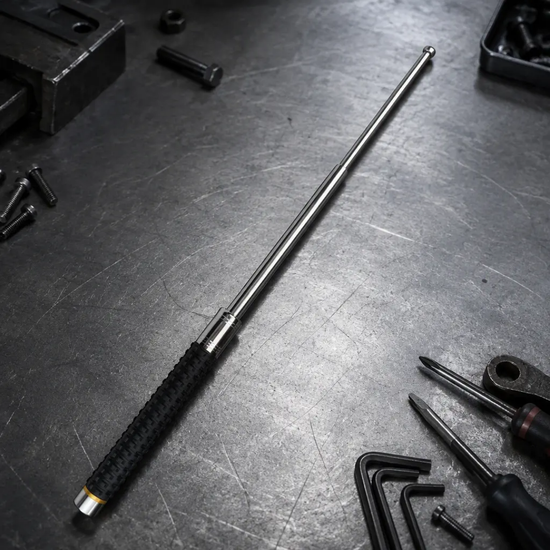 66cm Telescopic Stainless Steel Hiking Stick,Self Defence