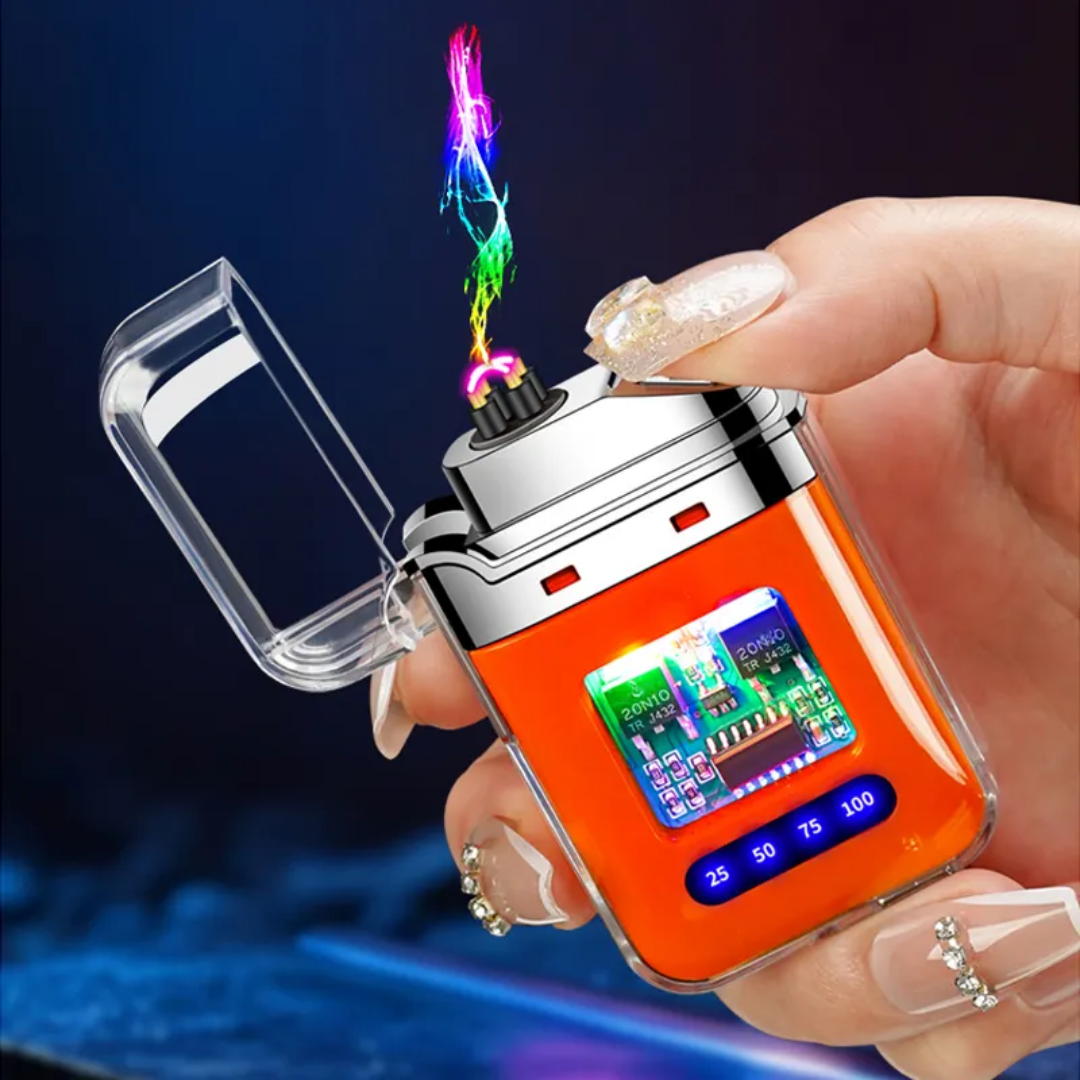 Transparent-body, USB-rechargeable electric dual-arc plasma lighter with a digital battery display - Image 3