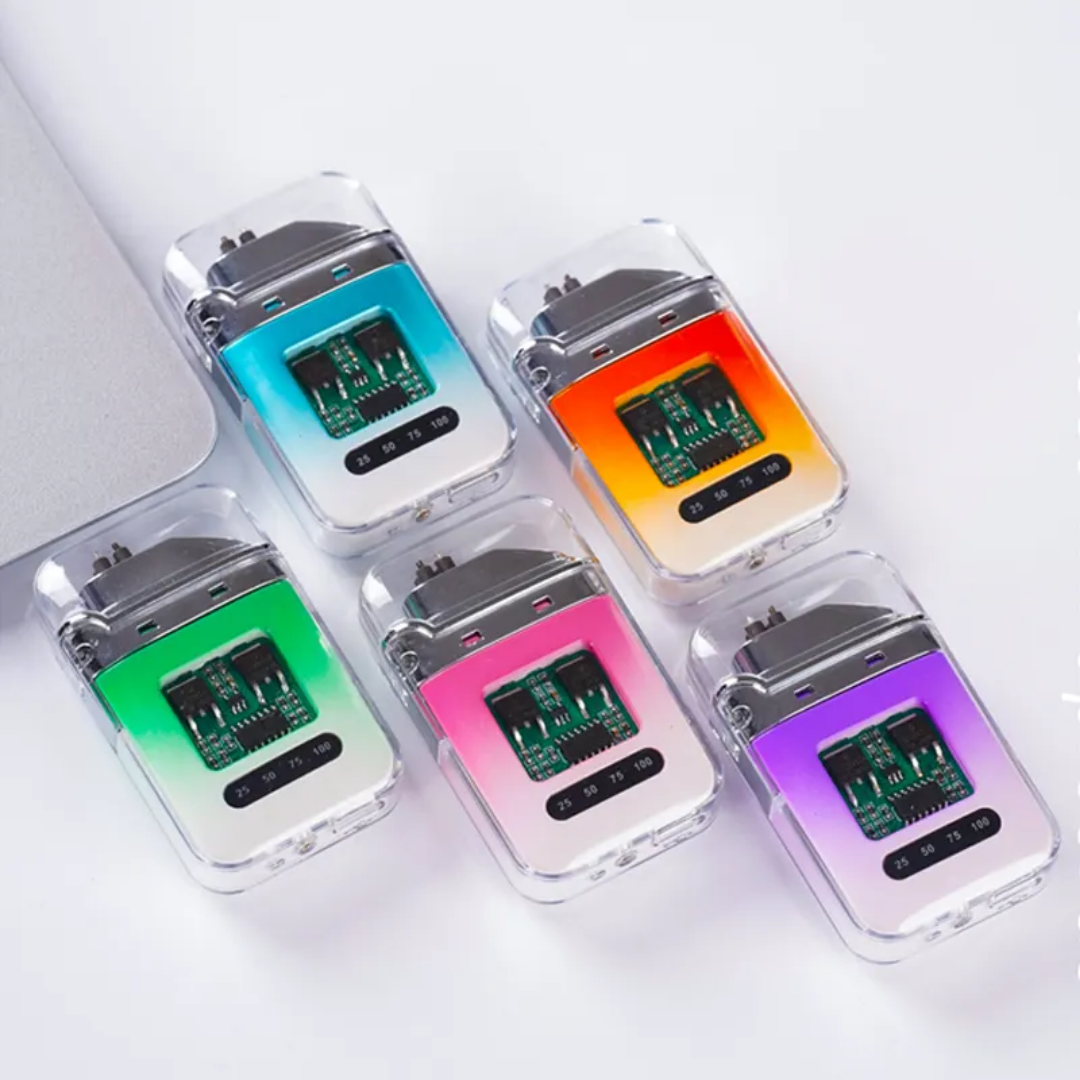 Transparent-body, USB-rechargeable electric dual-arc plasma lighter with a digital battery display - Image 2