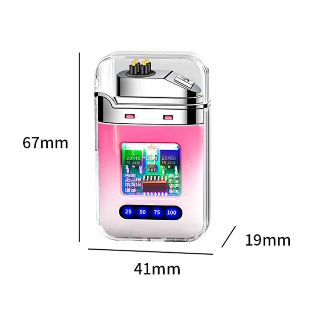Transparent-body, USB-rechargeable electric dual-arc plasma lighter with a digital battery display - Image 5