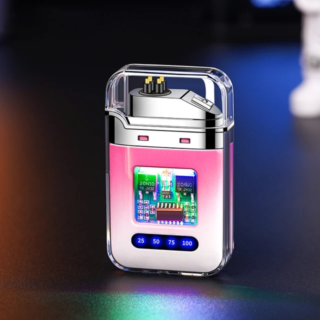 Transparent-body, USB-rechargeable electric dual-arc plasma lighter with a digital battery display - Image 8
