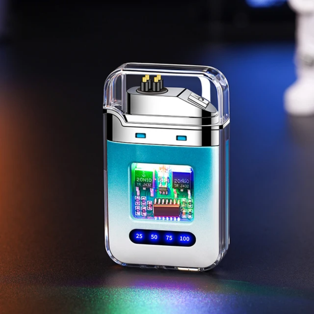 Transparent-body, USB-rechargeable electric dual-arc plasma lighter with a digital battery display - Image 9