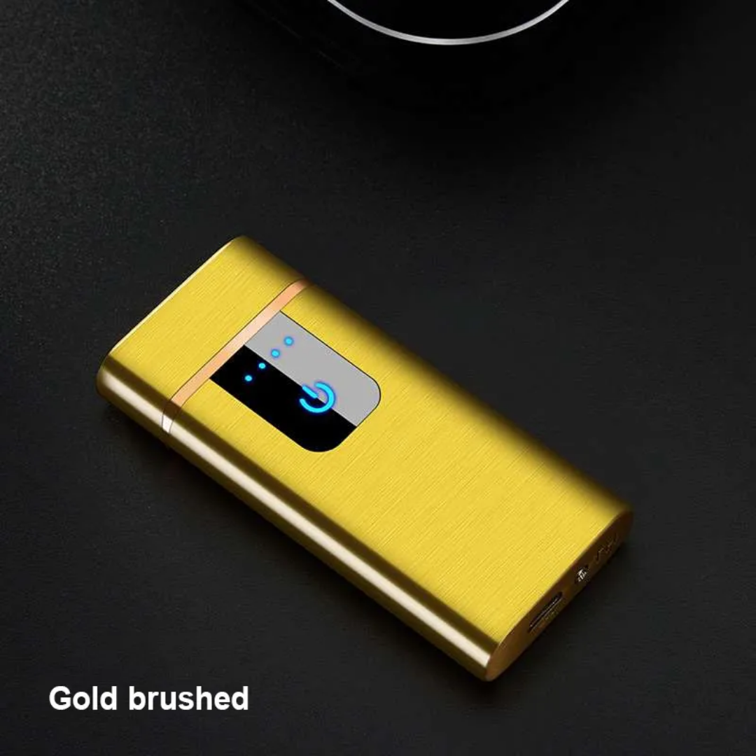 USB-rechargeable dual-arc electric plasma lighter featuring a touch-sensitive power button and an LED battery level indicator - Image 4