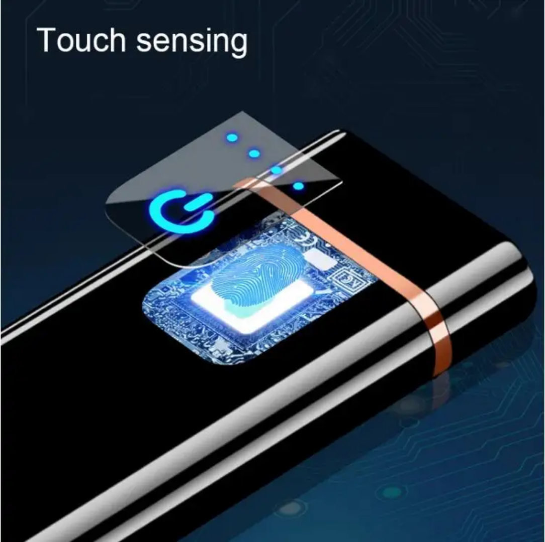 USB-rechargeable dual-arc electric plasma lighter featuring a touch-sensitive power button and an LED battery level indicator - Image 5