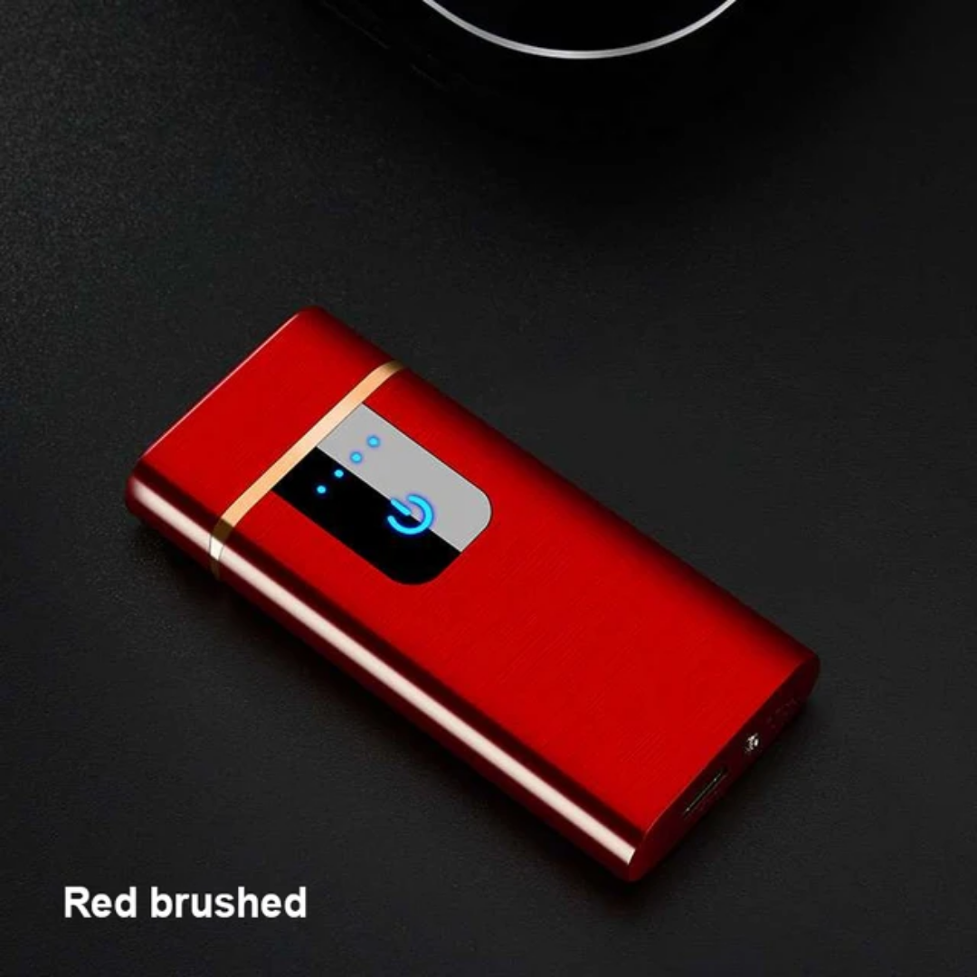 USB-rechargeable dual-arc electric plasma lighter featuring a touch-sensitive power button and an LED battery level indicator - Image 6