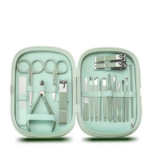 Stainless steel manicure and pedicure grooming set