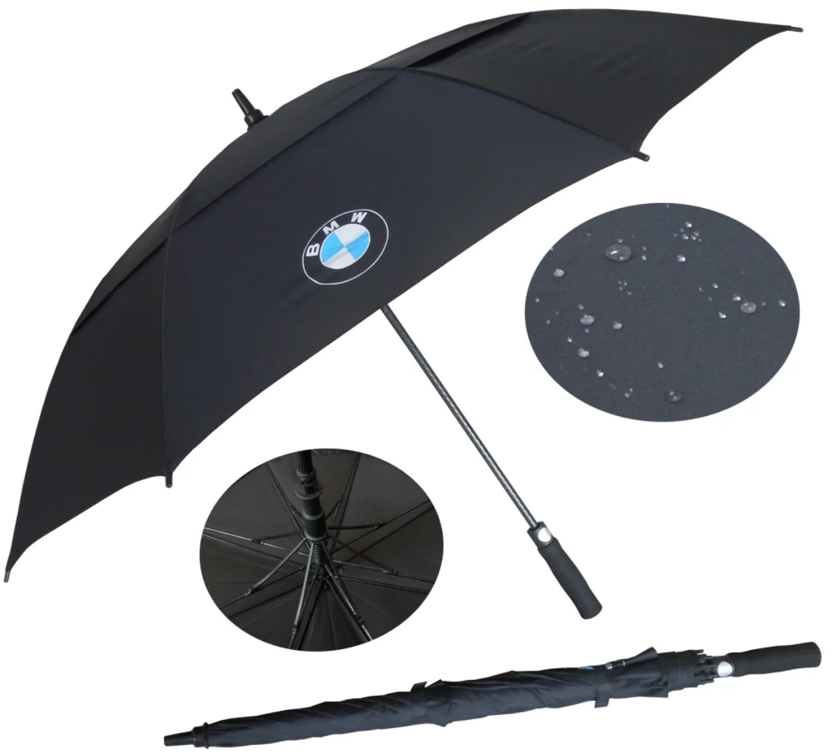 BMW-branded golf and travel umbrella set
