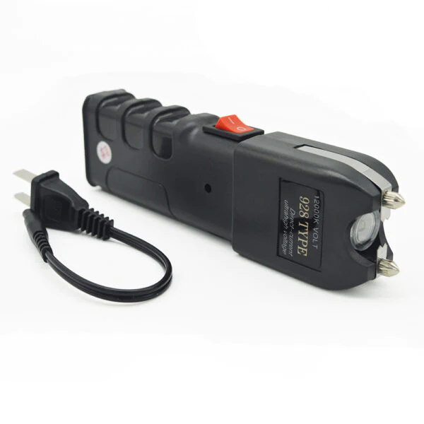 Self-Defense Stun Gun paired with its dedicated charging cable