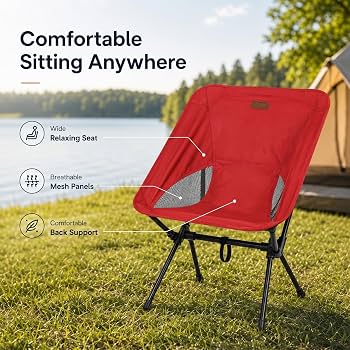 Ultralight, compact folding moon-style chair designed for backpacking, camping, and outdoor activities - Image 2