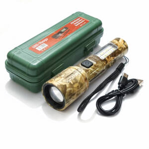 Camouflage-pattern USB rechargeable LED tactical flashlight
